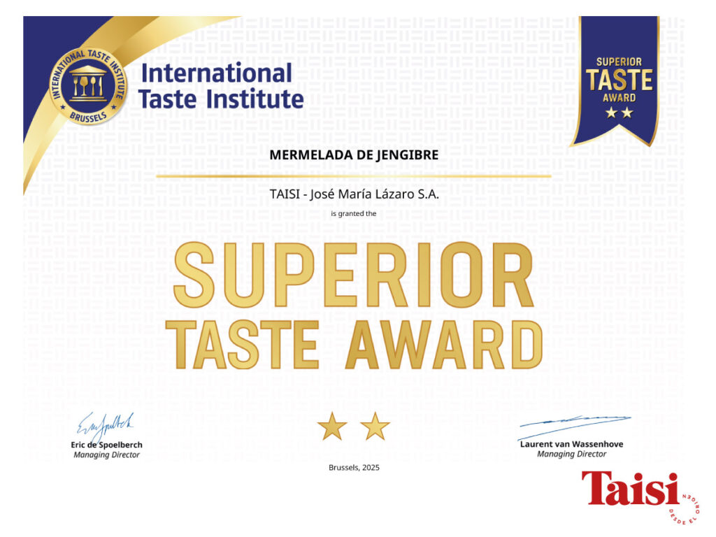 Taisi, ITI Superior Taste Award, Mermelada de Jengibre